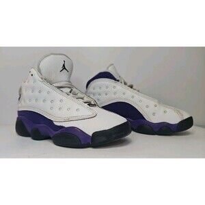 Nike Air Jordan 13 Retro Lakers GS Size 13C Purple Wht Leather Upper 414576-105